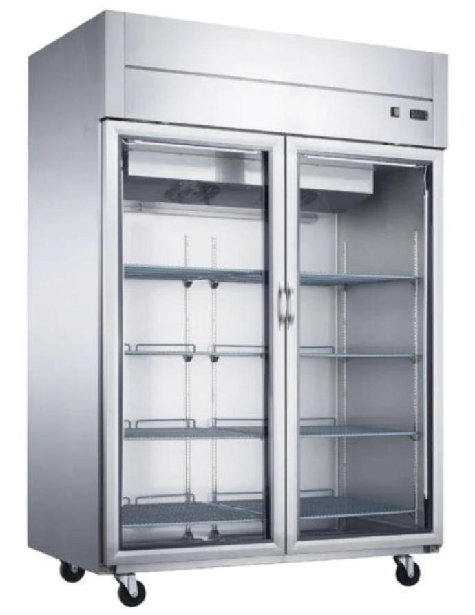D55AR-GS2 Top Mount two glass door refrigerator dukers