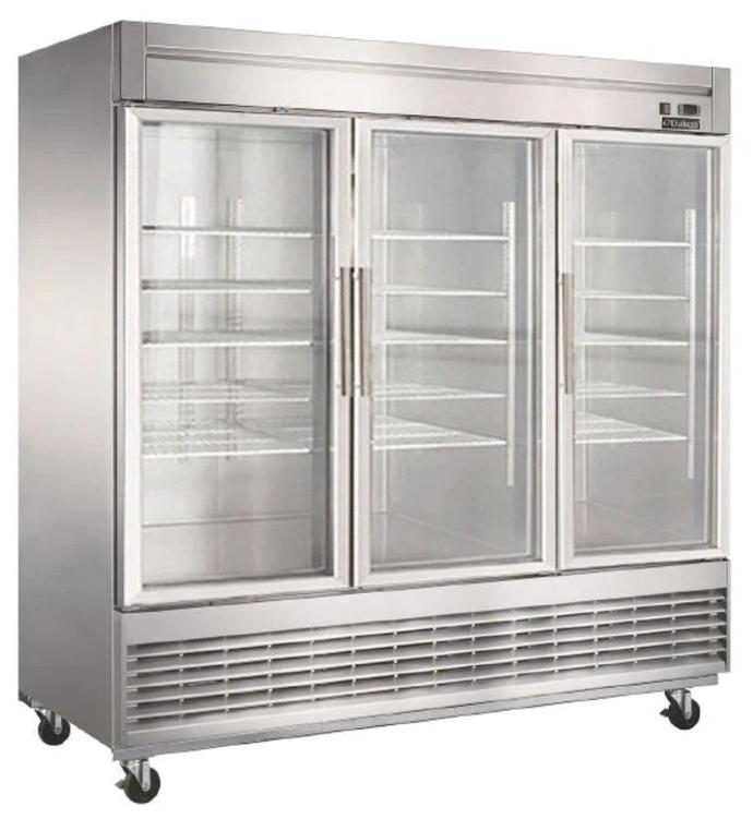 D83R-GS3 Bottom Mount three glass door refrigerator